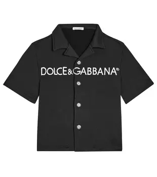Рубашка для боулинга с логотипом Dolce&Gabbana Kids, черный