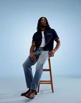 Рубашка для боулинга Tommy Jeans темно-синего цвета