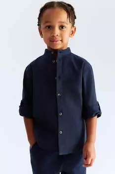 Рубашка для дедушки из льняной ткани H&M, синий