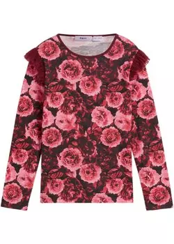 Рубашка для девочки с длинными рукавами и воланами Bpc Bonprix Collection, красный