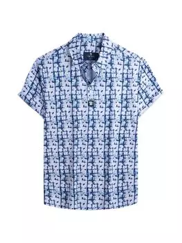 Рубашка для гольфа приталенного кроя с абстрактной отделкой и оконным стеклом Tom Baine, белый