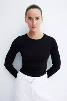 Рубашка для кормления Mama из хлопка H&M, черный