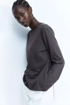 Рубашка для кормления Mama из хлопка H&M, серый