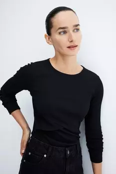Рубашка для кормления Mom в рубчик H&M, черный