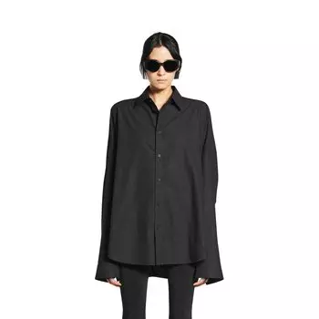Рубашка для кружева в черном регенеративном хлопковом Poplin BALENCIAGA, черный