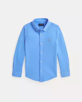 Рубашка для мальчика интерлок синего цвета Polo Ralph Lauren, синий