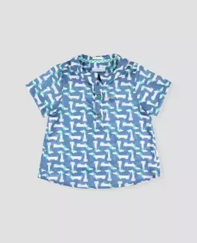 Рубашка для мальчика из хлопчатобумажной ткани для щенков Foque, синий