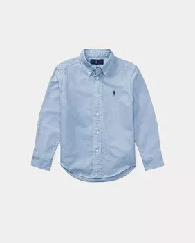 Рубашка для мальчика из хлопка Polo Ralph Lauren, светло-синий