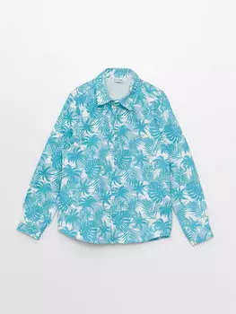 Рубашка для мальчика с длинным рукавом с рисунком LCW ECO, синий принт