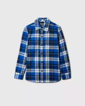 Рубашка для мальчика с длинными рукавами и манжетами на пуговицах Gap, синий