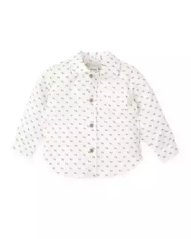 Рубашка для мальчика с длинными рукавами и собачьим принтом Tutto Piccolo, белый