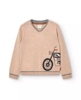 Рубашка для мальчика с длинными рукавами и микропринтом Boboli, белый