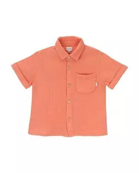 Рубашка для мальчика с короткими рукавами и карманом Knot, оранжевый