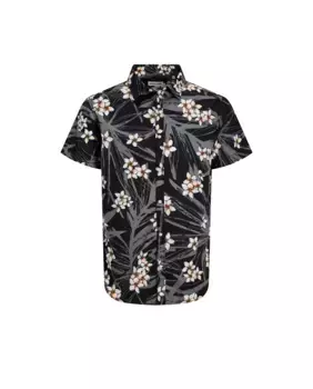 Рубашка для мальчика с короткими рукавами и принтом Jack & Jones, чёрный