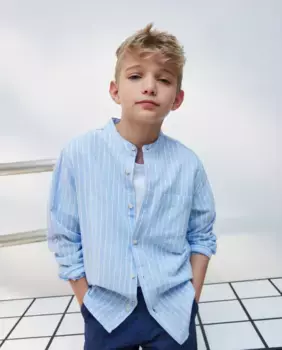 Рубашка для мальчика с мандариновым воротником Kids El Corte Ingls, синий