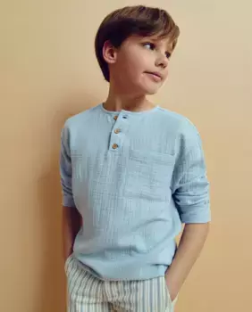 Рубашка для мальчика с мандариновым воротником Coconut El Corte Ingls, синий