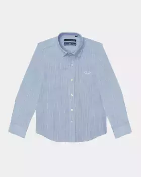 Рубашка для мальчика с принтом в голубую полоску Spagnolo, голубой