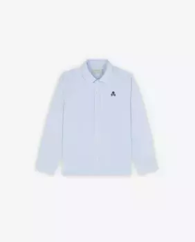 Рубашка для мальчика с вышитым черепом и манжетой на пуговицах Scalpers, светло-голубой