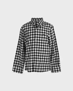 Рубашка для мальчика в черную клетку La Ormiga, черный