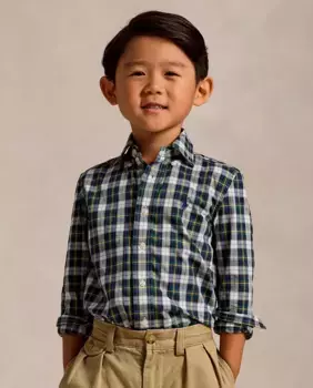 Рубашка для мальчика в клетку из хлопка Polo Ralph Lauren, мультиколор