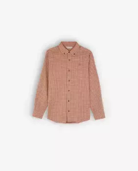 Рубашка для мальчика в клетку из хлопка Scalpers, коричневый
