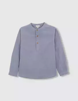 Рубашка для мальчиков с длинными рукавами и мандариновым воротником Gocco, голубой
