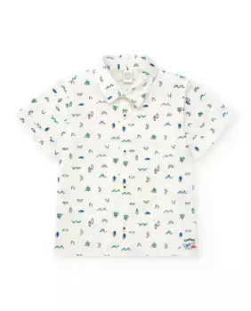 Рубашка для мальчиков с коротким рукавом и принтом Tuc tuc, белый