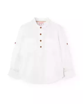 Рубашка для мальчиков с нагрудными карманами и воротником-стойкой Boboli, белый