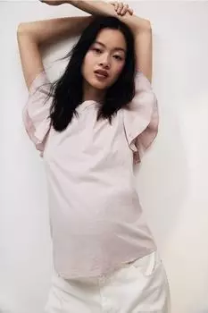 Рубашка для мамы с рукавами-бабочками H&M, розовый