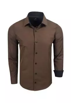 Рубашка для отдыха с модным цветовым контрастом RUSTY NEAL, коричневый