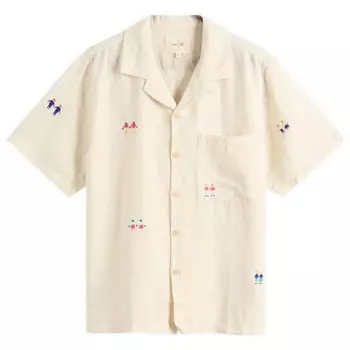 Рубашка для отпуска с мягким воротником и свободным кроем Folk, экрю