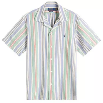 Рубашка для отпуска в полоску классического кроя Polo Ralph Lauren, синий