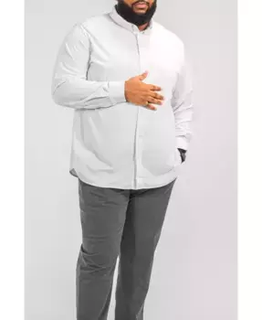 Рубашка для поездок Big & Tall с длинным рукавом на пуговицах Regent Row, белый