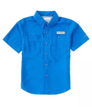 Рубашка для рыбалки с короткими рукавами Columbia Little/Big Boys 4–18 лет Tamiami, синий