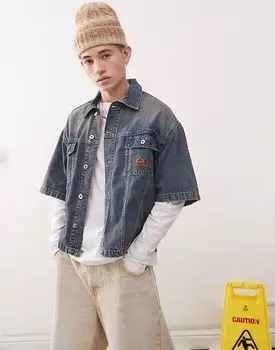 Рубашка для скейтбординга COLLUSION из денима, цвет средний