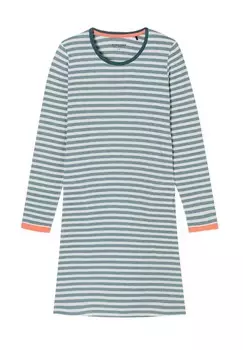 Рубашка для сна Casual Essentials, боковые карманы, длинный рукав, женская SCHIESSER, цвет 816 Jeansblau