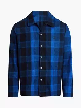 Рубашка для сна из чистой фланели Calvin Klein, синий/мульти