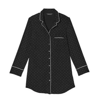 Рубашка для сна Victoria's Secret Modal, черный/белый