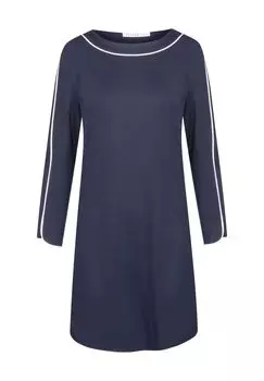 Рубашка для сна высокого класса, хлопок, короткая, женская LOUIS FRAUD, темно-синий