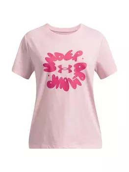 Рубашка для выступлений UNDER ARMOUR Bubble Wordmark, цвет Pink/Fuchsia