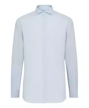 Рубашка «добби» из хлопка идеального кроя без утюга Boggi Milano, синий