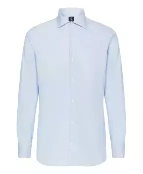 Рубашка «добби» из хлопка идеального кроя без утюга Boggi Milano, синий