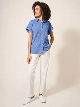 Рубашка добби из органического хлопка White Stuff Ella, синяя