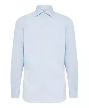 Рубашка добби стандартного кроя из хлопка Boggi Milano, синий