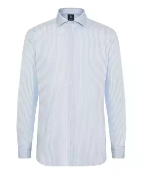 Рубашка добби узкого кроя из хлопка Boggi Milano, синий