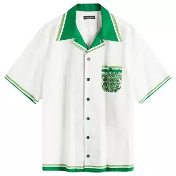 Рубашка Dolce & Gabbana Back Print Vacation Shirt, цвет White & Green