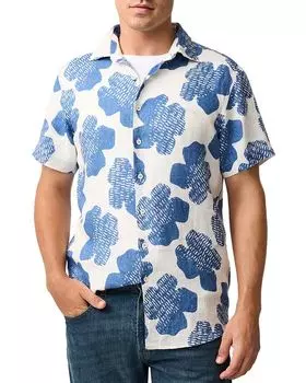 Рубашка Donnelly из льна с цветочным принтом Rodd & Gunn, синий