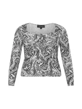 Рубашка Dorothy Perkins Curve, черно-белый