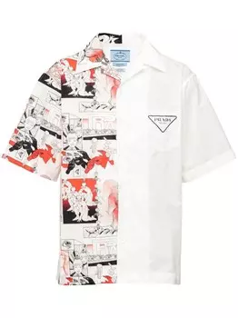 Рубашка Double Match Re-Nylon Prada, белый