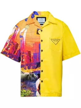 Рубашка Double Match Re-Nylon Prada, оранжевый